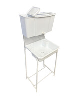 Умывальник уличный Водолей без ЭВН ПЛАСТ. БАЧОК (пластмас. мойка 40*50,V-бака 17л.) БЕЛЫЙ, кран пластик