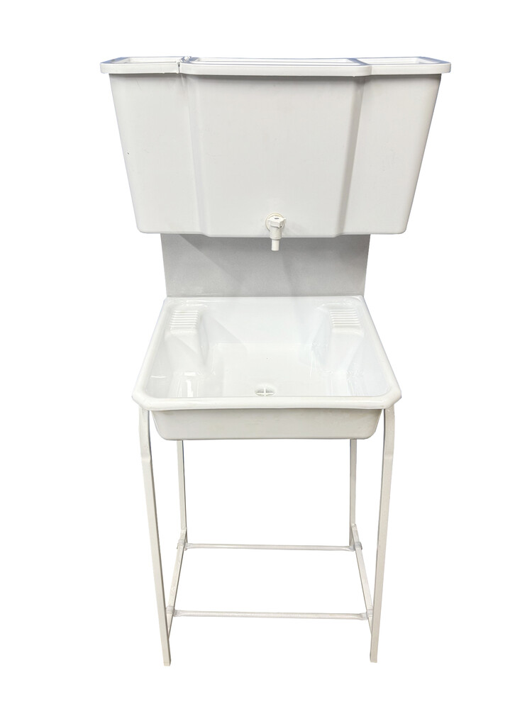 Умывальник уличный Водолей без ЭВН ПЛАСТ. БАЧОК (пластмас. мойка 40*50,V-бака 17л.) БЕЛЫЙ, кран пластик