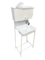 Умывальник уличный Водолей с ЭВН ПЛАСТ. БАЧОК (пластмас. мойка 40*50,V-бака 17л.) 1,25кВт БЕЛЫЙ, кран пластик