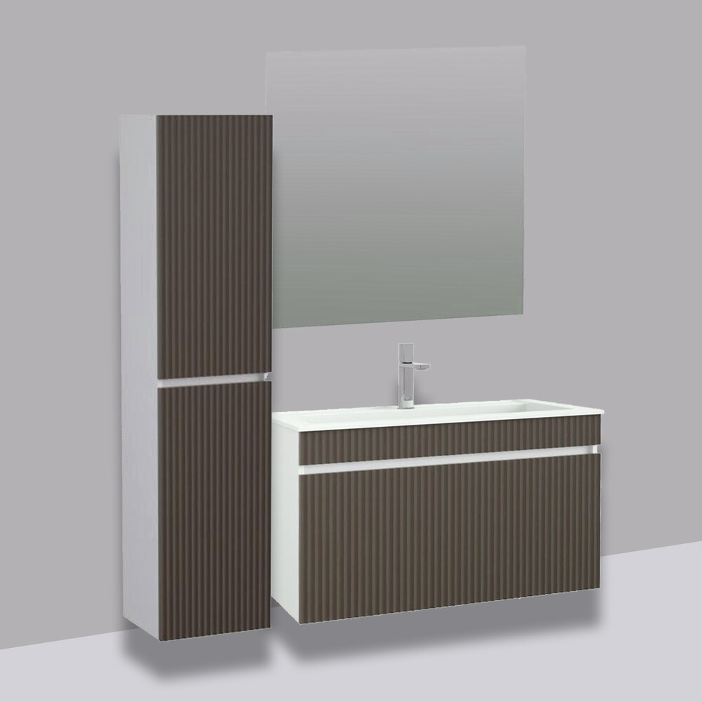 Пенал подвесной SANTREK HOME "Модена-35" (Гляссе матовый) 2 двери Правый 350х1500х300*