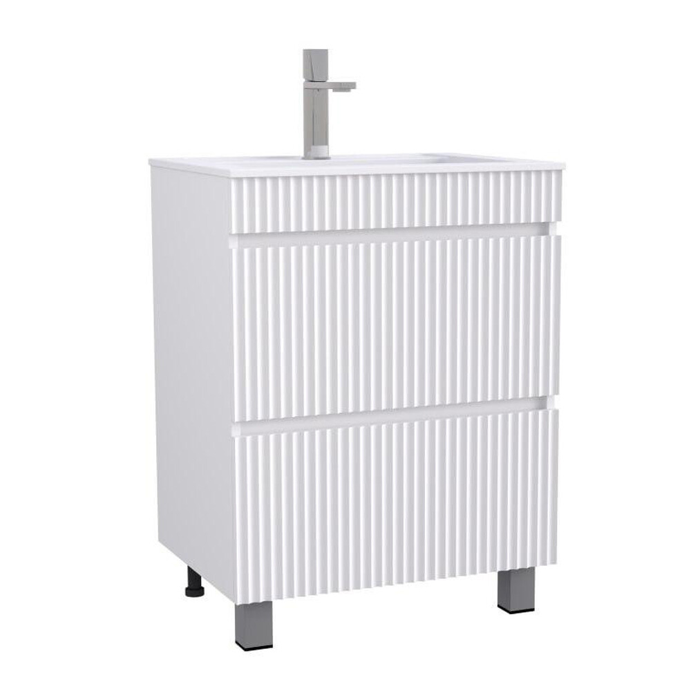 Подстолье SANTREK HOME "Модена-80" (Белый монохромный) 2 ящика под умывальник "Paola Alba 80 / Paola Torino 80" 800х800х450