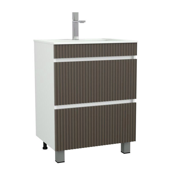 Подстолье SANTREK HOME "Модена-90" (Гляссе матовый) 2 ящика под умывальник "Classic 90"/"Paola Alba 90" 900х800х450*