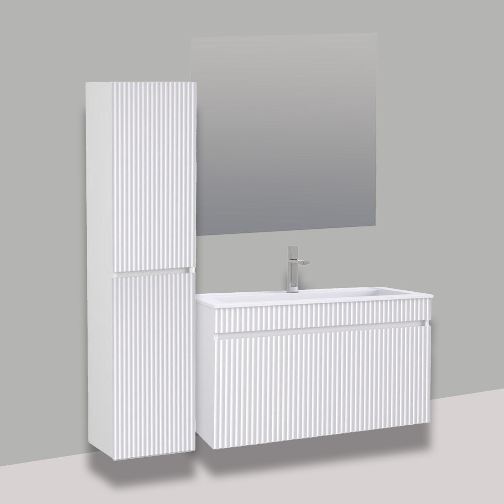 Подстолье подвесное SANTREK HOME "Модена-90" (Белый монохромный) 1 ящик под умывальник "Classic 90"/"Paola Alba 90" 900х500х450