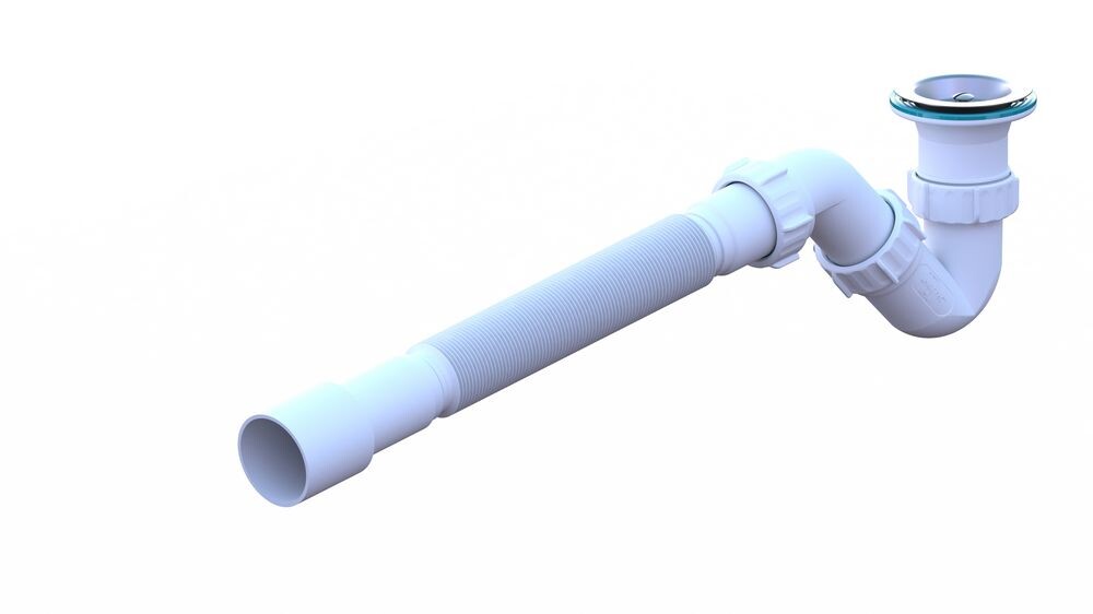 BT8080 Сифон для поддона S-обр. 1 1/2-40 c гофр.трубой 40*40х50 (800мм.) ИНКОПЛАСТ