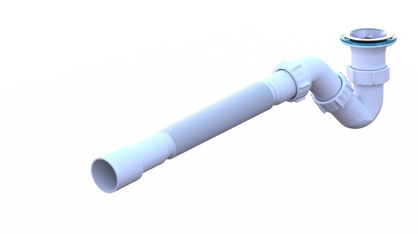 BT80145 Сифон для поддона S-обр. 1 1/2-40 c гофр.трубой 40*40х50 (1450мм.) ИНКОПЛАСТ