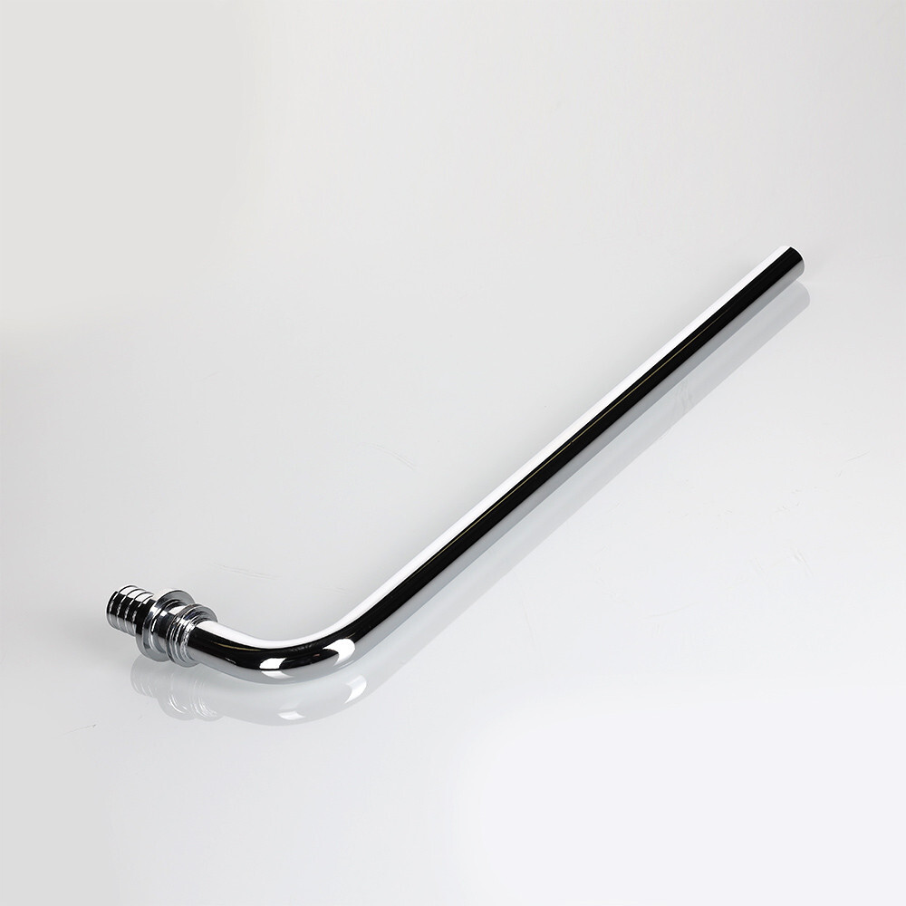 Угловой аксиальный фитинг VALTEC, с хромированной латунной трубкой с плавным поворотом короткий 20(2,8)х15 L 300 мм VTm.481.PC.002015