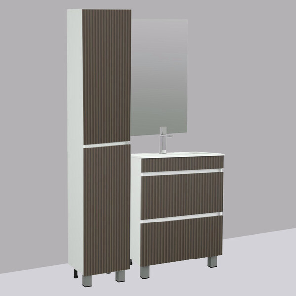 Подстолье SANTREK HOME "Модена-60" (Гляссе матовый) 2 ящика под умывальник "Paola Torino 60" 600х800х448