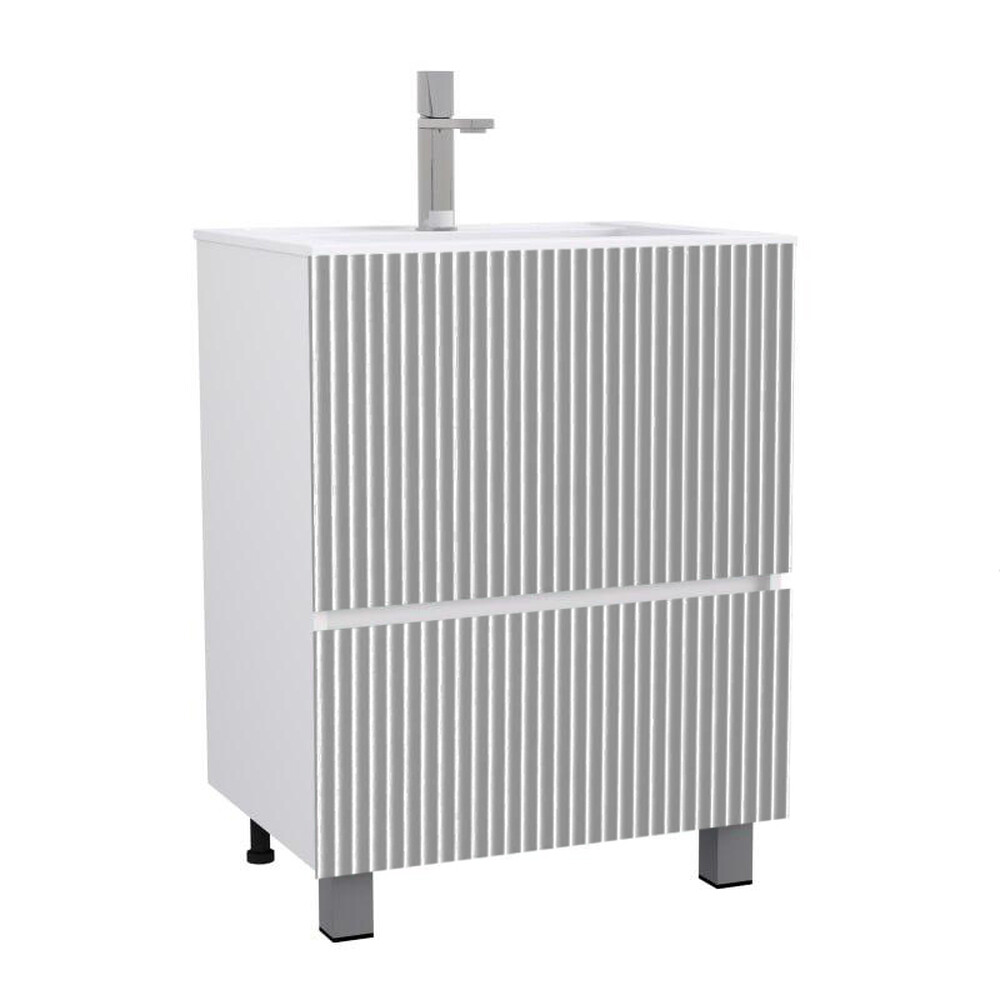 Подстолье SANTREK HOME "Модена-60" (Гриджо матовый) 2 ящика под умывальник "Paola Torino 60" 600х800х448