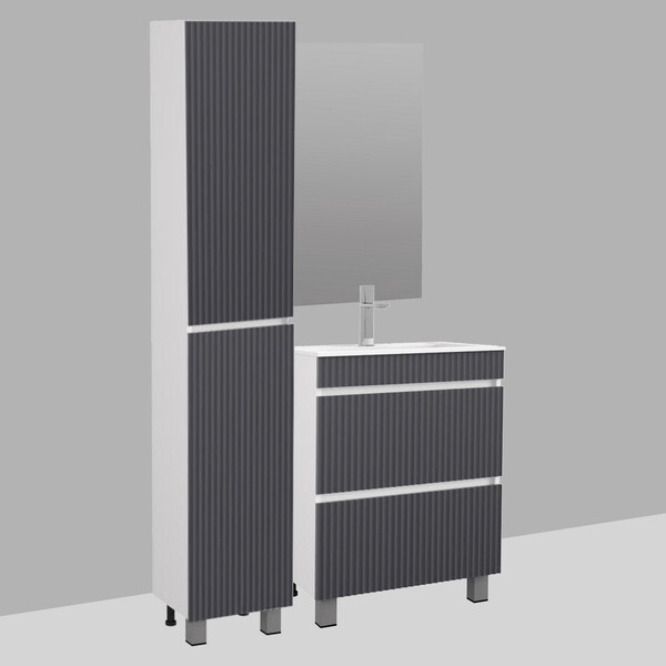 Подстолье SANTREK HOME "Модена-70" (Графит матовый) 2 ящика под умывальник "Paola Alba 70 / Paola Torino 70" 700х800х448