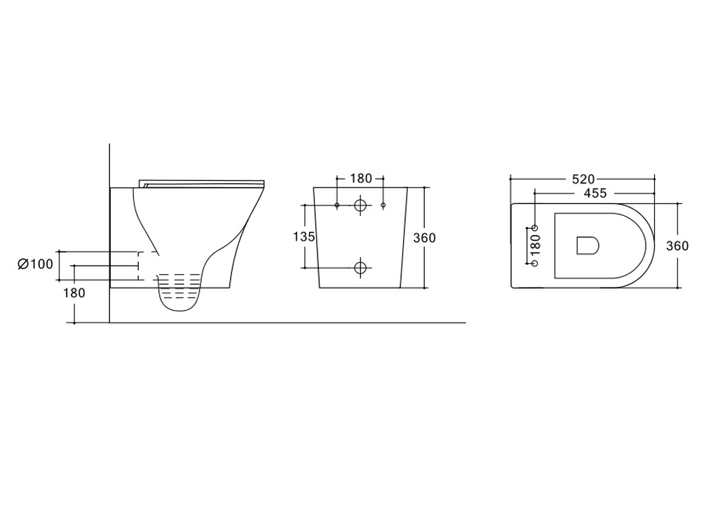  Унитаз подвесной безободковый HOLLER BOAT (520*360*360мм, сиденье дюропласт, микролифт) белый