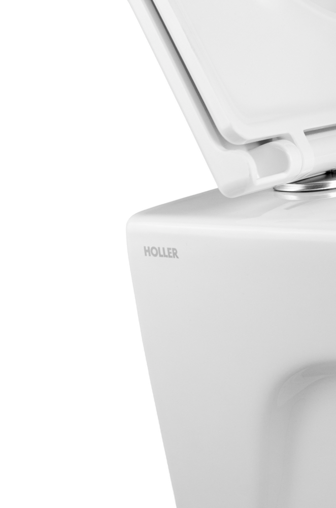  Унитаз подвесной безободковый HOLLER BEZEL (520*360*360мм, сиденье дюропласт, микролифт) белый
