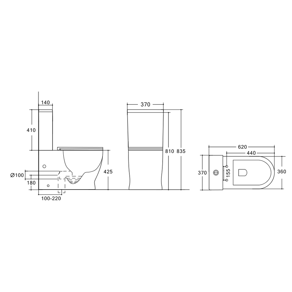   Унитаз-компакт безободковый HOLLER GLASS (620*370*835мм сиденье дюропласт с микролифтом, арматура 2-х режимная)  (2 места) белый   СНИЖЕНА ЦЕНА !!!