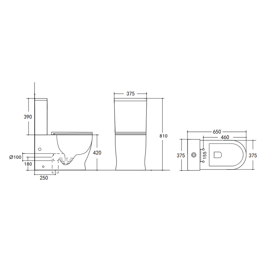 Унитаз-компакт HOLLER CLASSIC (650*375*810мм, сиденье ТЕРМОПЛАСТ, арматура 2-х режимная)  (2 места) белый