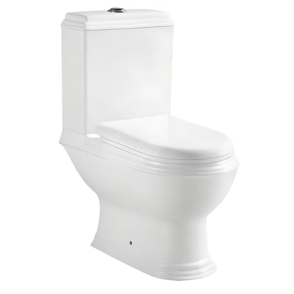 Унитаз-компакт HOLLER CLASSIC (650*375*810мм, сиденье ТЕРМОПЛАСТ, арматура 2-х режимная)  (2 места) белый