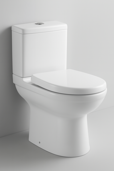 Унитаз-компакт HOLLER COMBO (615*360*750мм, сиденье ТЕРМОПЛАСТ, арматура 2-х режимная) (2 места) белый