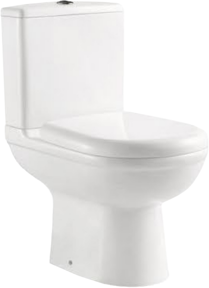 Унитаз-компакт HOLLER COMBO (615*360*750мм, сиденье ТЕРМОПЛАСТ, арматура 2-х режимная) (2 места) белый