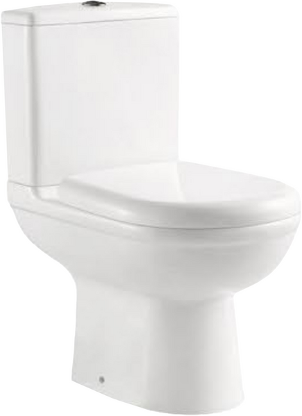 Унитаз-компакт HOLLER COMBO (615*360*750мм, сиденье ТЕРМОПЛАСТ, арматура 2-х режимная) (2 места) белый