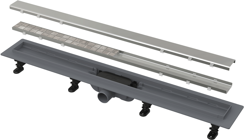 Водоотводящий желоб ALCAPLAST с двусторонней решеткой (подходит под кладку плитки) APZ19-550  Чехия  