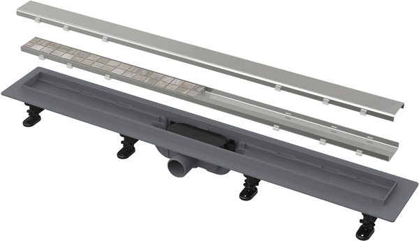 Водоотводящий желоб ALCAPLAST с двусторонней решеткой (подходит под кладку плитки) APZ19-650    