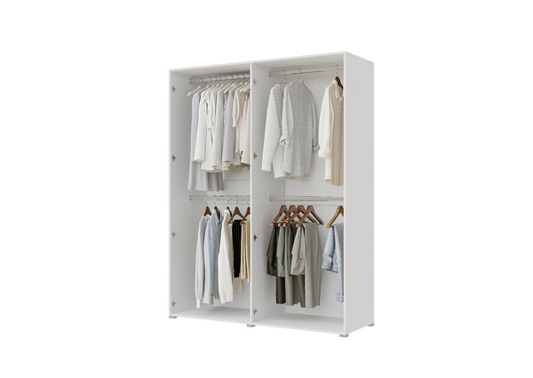 База Шкаф "Бостон" 1800 4 ств (Белый) (Боковина 3/4 ств, Крыша 1800/4, Фурнитура 4 ств) (3 места)