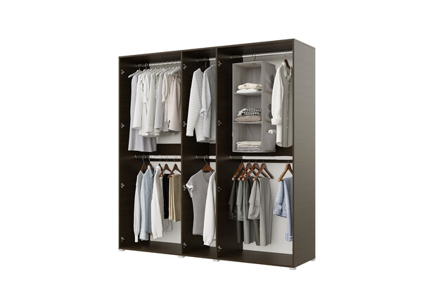 База Шкаф "Бостон" 2250 5 ств (Венге) (Боковина 2/5 ств (2 шт.), Крыша 2250/5, Фурнитура 5 ств) (4 места)