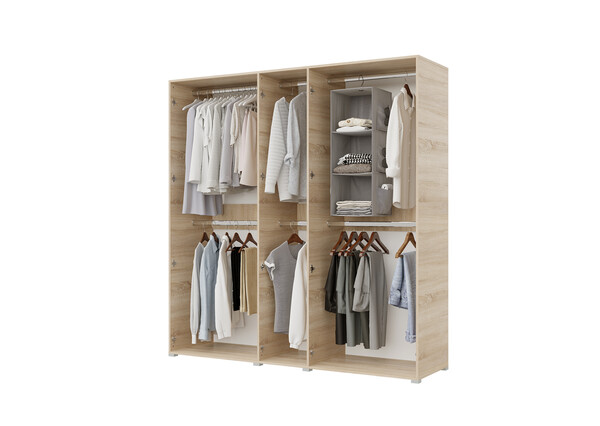 База Шкаф "Бостон" 2500 5 ств (Сонома) (Боковина 2/5 ств (2 шт.), Крыша 2500/5, Фурнитура 5 ств) (4 места)