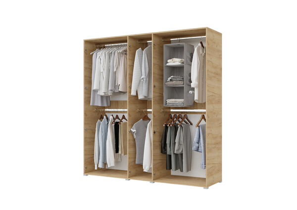 База Шкаф "Бостон" 2000 5 ств (Дуб золотой крафт) (Боковина 2/5 ств (2 шт.), Крыша 2000/5, Фурнитура 5 ств) (4 места)