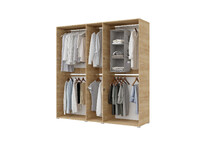 База Шкаф "Бостон" 2500 5 ств (Дуб золотой крафт) (Боковина 2/5 ств (2 шт.), Крыша 2500/5, Фурнитура 5 ств) (4 места)