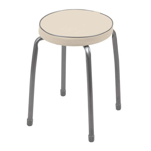 Табурет Фабрик 2 КРУГ (В РАЗБОРЕ) винилискожа Слоновая кость ТФ02Р/СК NIKA*