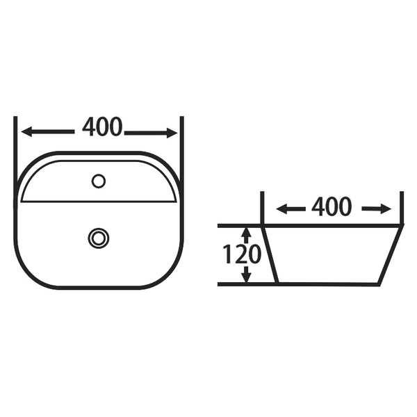  Раковина накладная HOLLER K-6242 (400*400*120мм), белая