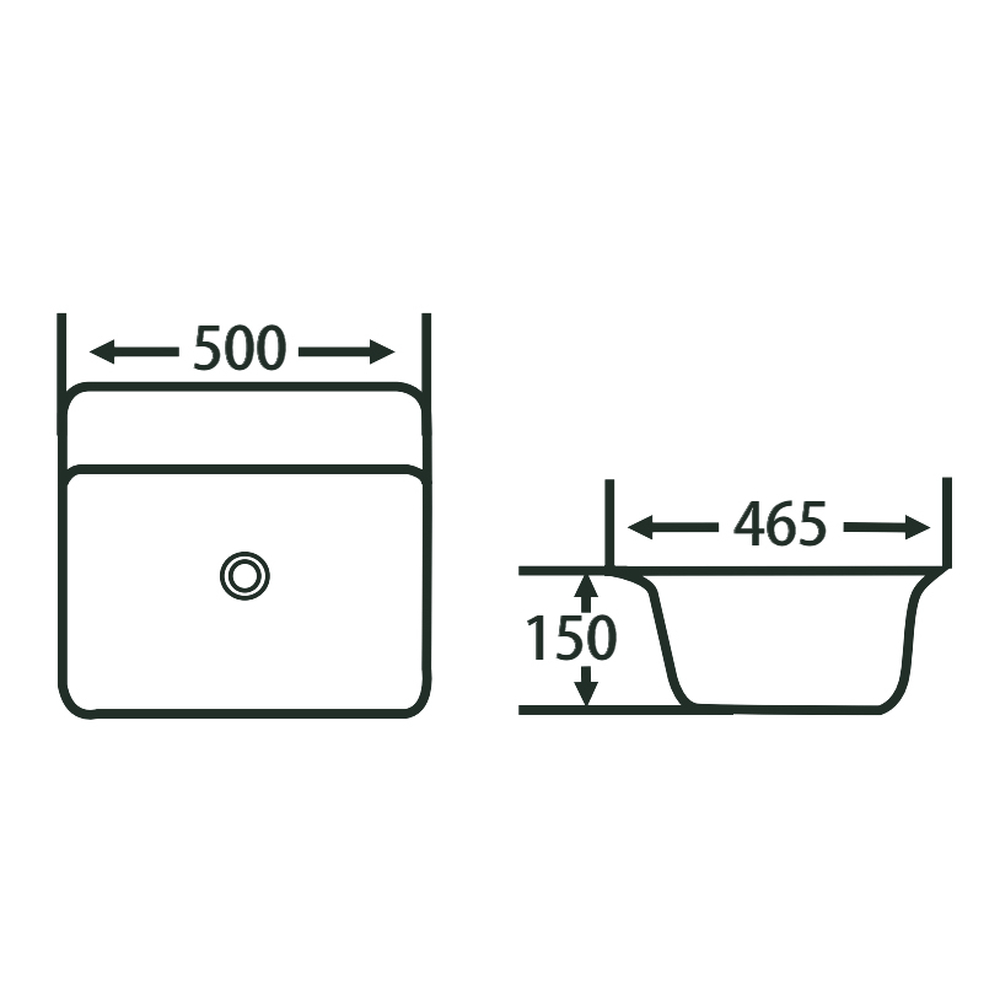  Раковина накладная HOLLER K-6336 (500*465*150мм), белая