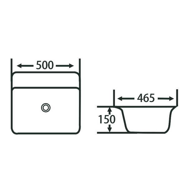 Раковина накладная HOLLER K-6336 (500*465*150мм), белая