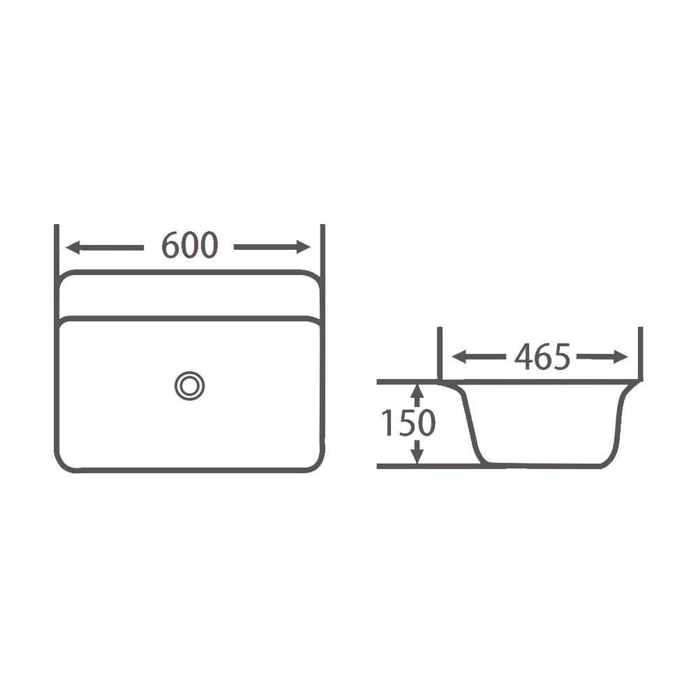  Раковина накладная HOLLER K-6338 (600*465*150мм), белая
