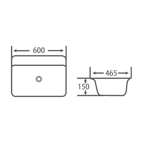  Раковина накладная HOLLER K-6338 (600*465*150мм), белая