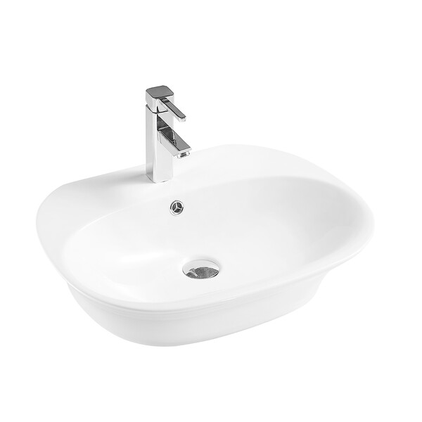  Раковина накладная HOLLER K-6338 (600*465*150мм), белая   СНИЖЕНА ЦЕНА !!!