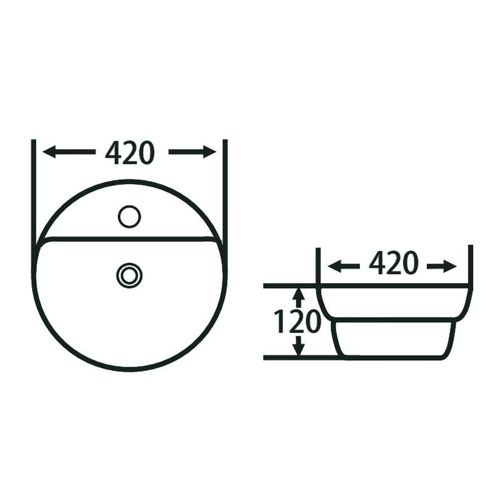  Раковина накладная HOLLER K-6331 (420*420*120мм), белая
