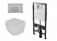  DS1391608 Комплект D&K Matrix  Унитаз DT1396016 бел. +Клавиша смыва DB1399002, матовый хром + Инсталляция DI8055119