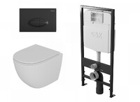  DS1391610 Комплект D&K Matrix  Унитаз DT1396016 бел. +Клавиша смыва DB1399025, черный + Инсталляция DI8055119