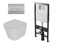  DS1431624 Комплект D&K Berlin (торнадо) Унитаз DT1436516,белый + Клавиша смыва DB1439002, мат. хром + Инсталляция  DI8055119