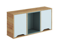 RICH Полка навесная ПН-001 Корпус - Дуб Крафт золотой  Фасад ЛДСП - Кенди U9114 (УД) / Сумеречный голубой АВ8 159 КАТЕГОРИЯ А СНЯТО 