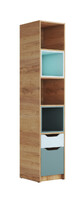 RICH Стеллаж СЖ-001 Корпус - Дуб Крафт золотой  Фасад ЛДСП - Кенди U9114 (УД) / Сумеречный голубой АВ8 160 (3 места) КАТЕГОРИЯ А СНЯТО 