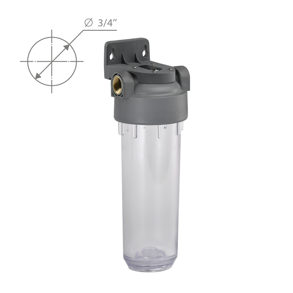 Фильтр магистральный Барьер Slim Line 10 вход 3/4 для холодной воды (без картриджа) прозрачный Н104Р02