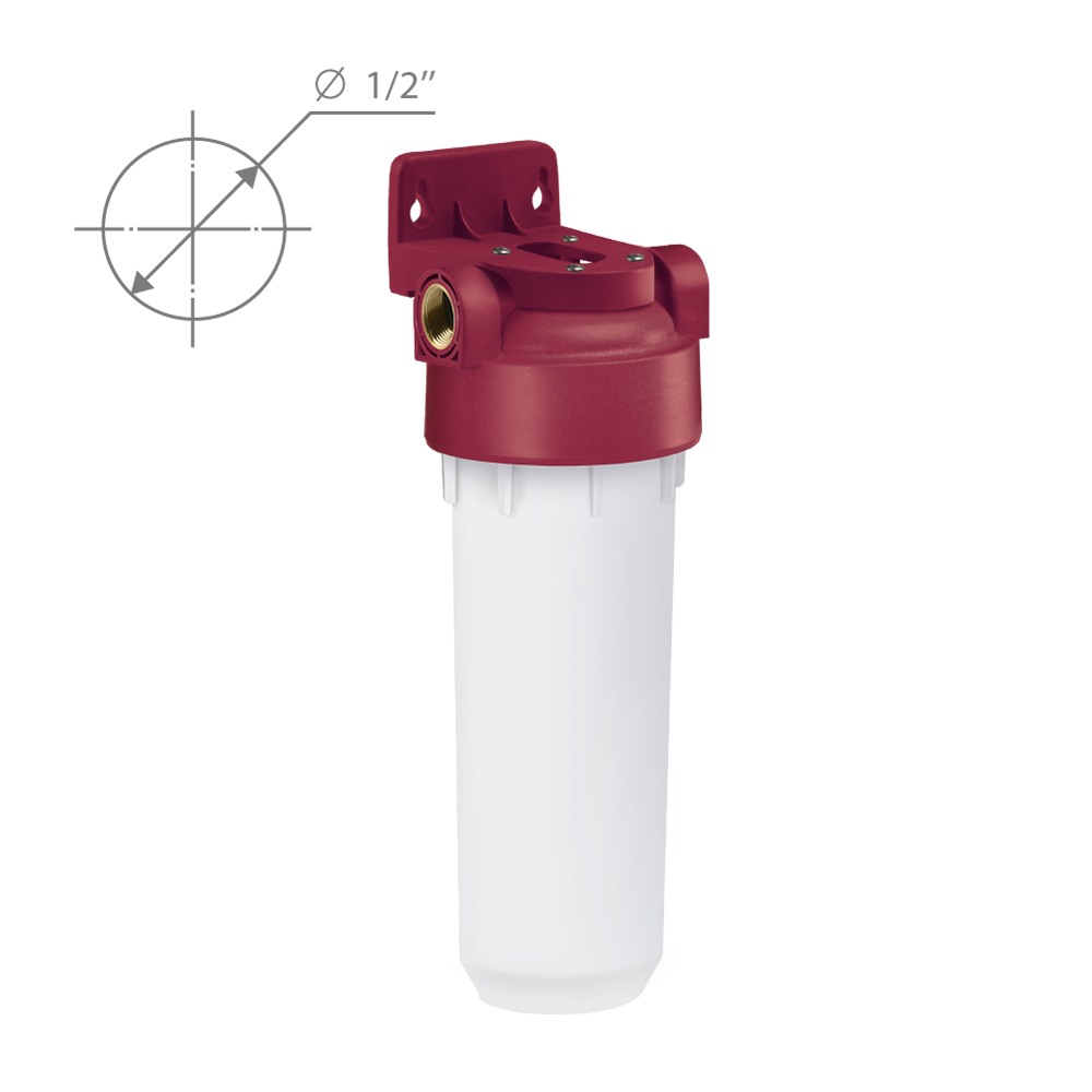 Фильтр магистральный Барьер Slim Line 10 вход 1/2 для горячей воды (без картриджа) Н105Р01