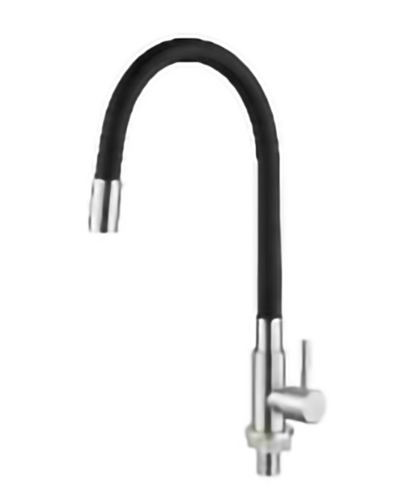  74195-2 Смеситель Кухня LEDEME d-35 МОНО с силиконовым изливом (черн/оруж сталь)