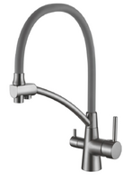 4855D-12 Смеситель Кухня LEDEME d-35 с выходом для питьевой воды (оруж сталь)