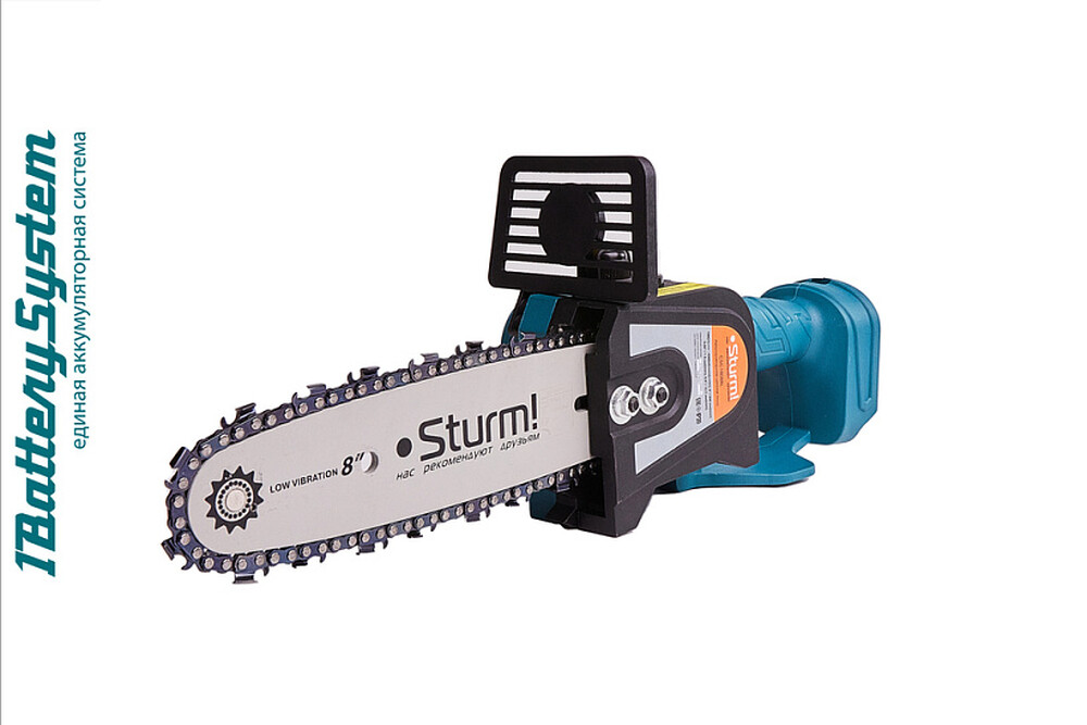 CSC1808BL Пила цепная аккумуляторная б/щ Sturm!, 18В, 1BatterySystem, шина 20см, без АКБ и ЗУ