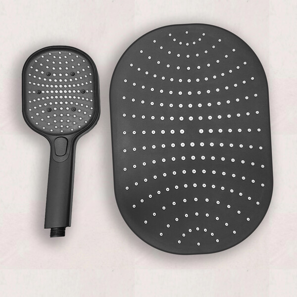  Набор леек 2 в 1 SANTREK AQUA 1833B (лейка душевая 3 режима +лейка тропическая 32х22см) Черный   СНИЖЕНА ЦЕНА !!!