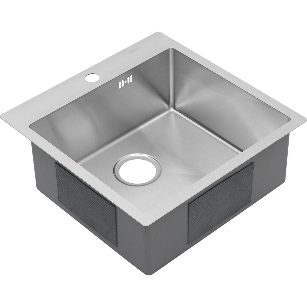 Мойка нерж врезная 500х500х200 т 3,0 САТИН R5050H (+ сифон )  AISI 304 MLN   БЕЗ КОЛЛАНДЕРА  (сифон без ведерка)