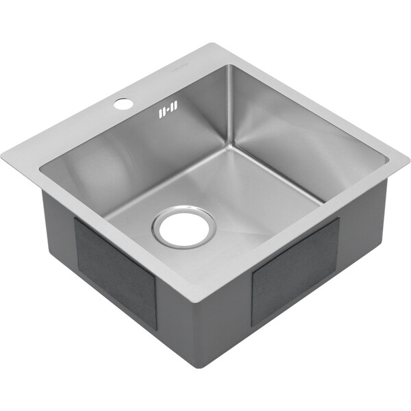 Мойка нерж врезная 500х500х200 т 3,0 САТИН R5050H (+ сифон )  AISI 304 MLN   БЕЗ КОЛЛАНДЕРА  (сифон без ведерка)