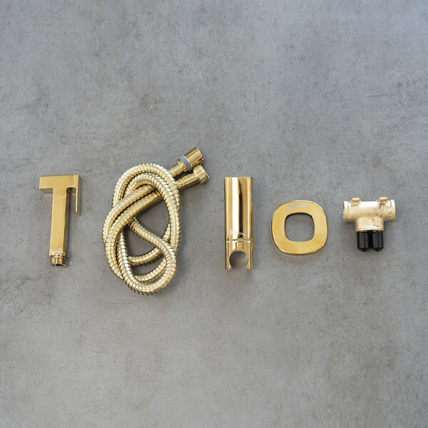 LM7172G Solo Смеситель с гигиеническим душем, встраиваемый, золото LEMARK